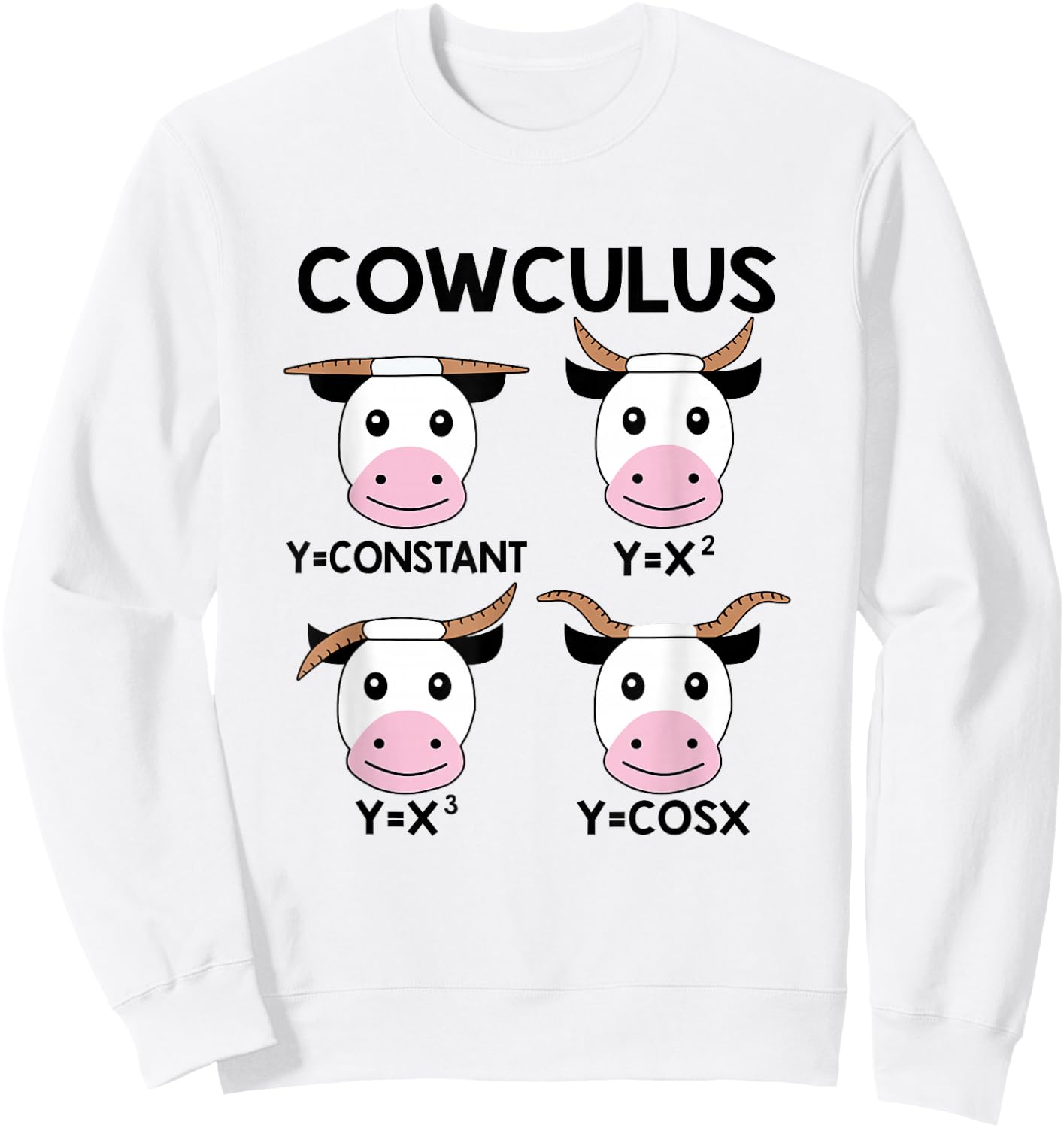 Cowculus Funny Calculus Math Teacher Math Lover Sweatshirt - Sweatshirt | White