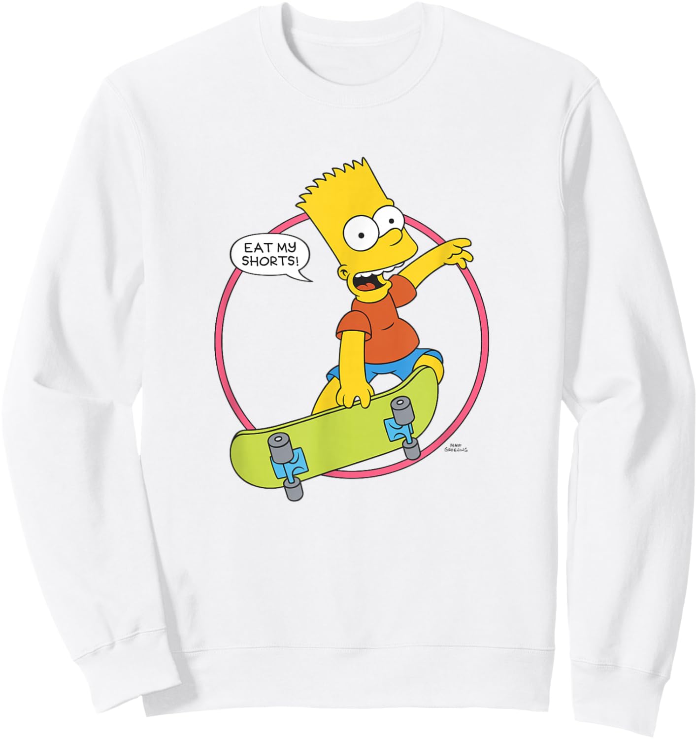 The Simpsons Bart Simpson Eat My Shorts Sweatshirt - Sweatshirt | White