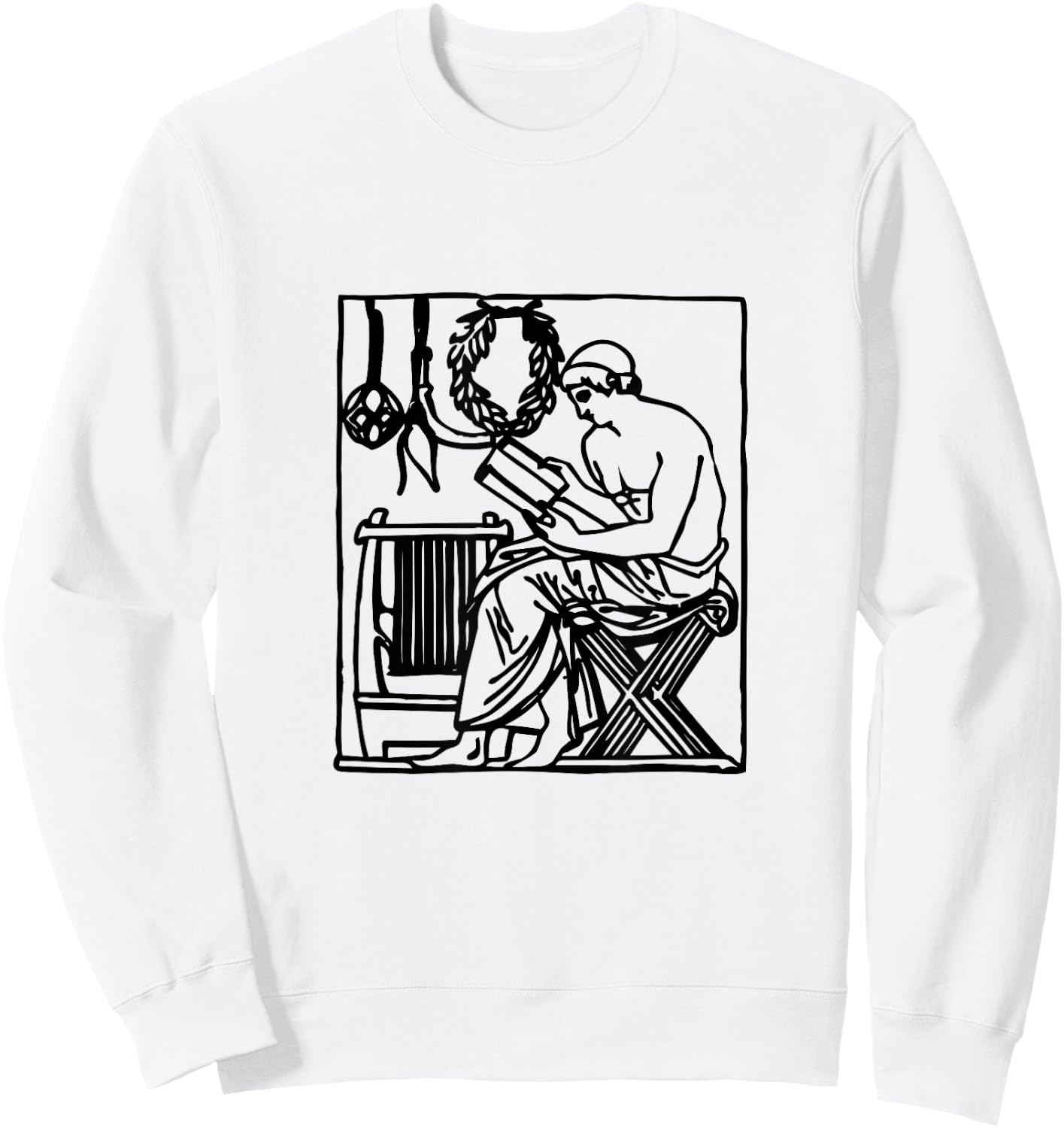 Roman Librarian Library Greek Reading Book Classics Sweatshirt - Sweatshirt | White