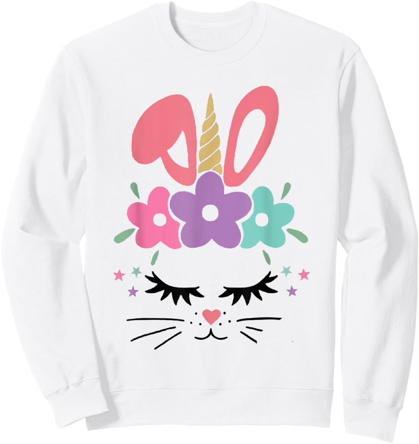 Bunnycorn Bunny Unicorn Easter Eggs Happy Easter Kids Sweatshirt - Sweatshirt | White
