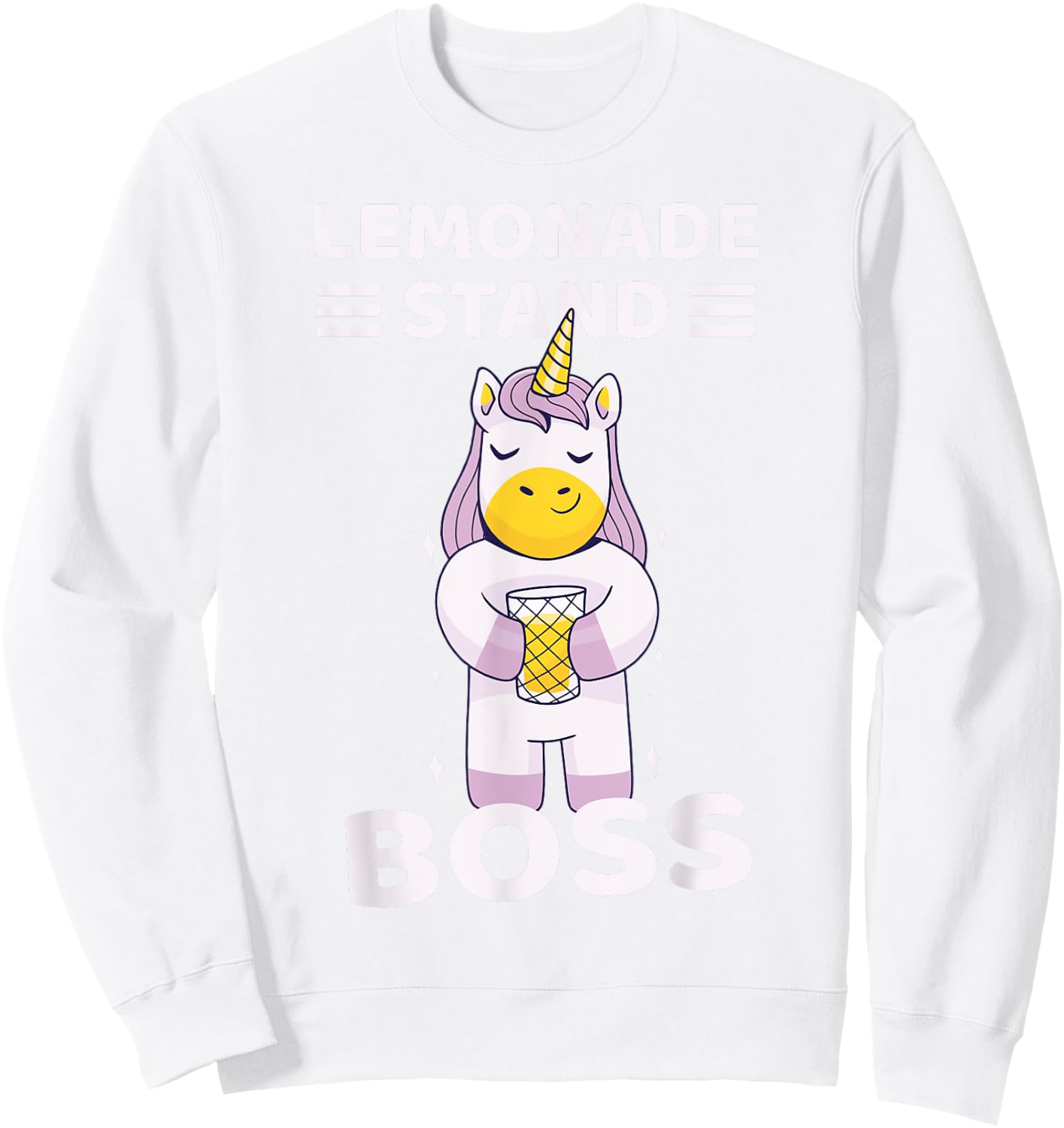 Lemonade Stand Boss Unicorn Girls Sweatshirt - Sweatshirt | White