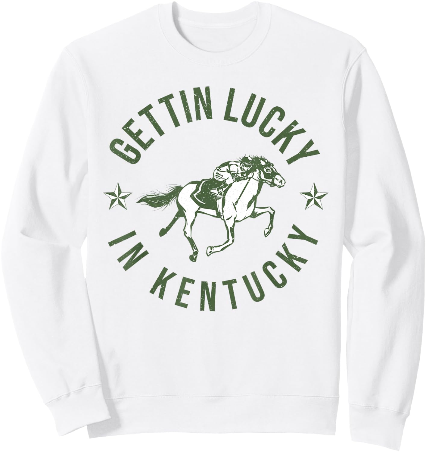 Funny Derby Vintage Getting Lucky In Kentucky Horse Racing Sweatshirt - Sweatshirt | White