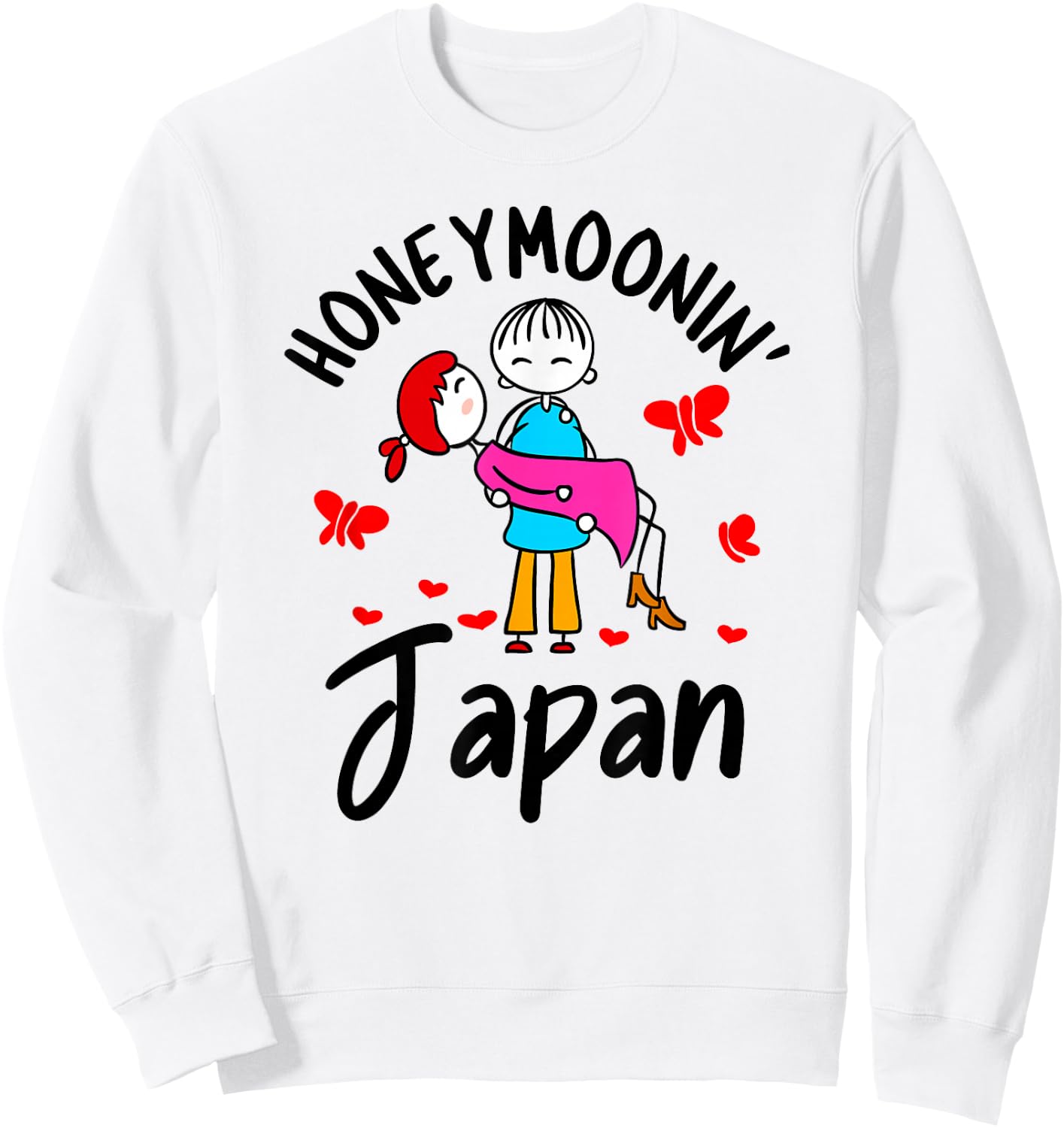 Honeymoonin' Shirt Honeymoon Couples Bride Groom Japan Asia Sweatshirt - Sweatshirt | White