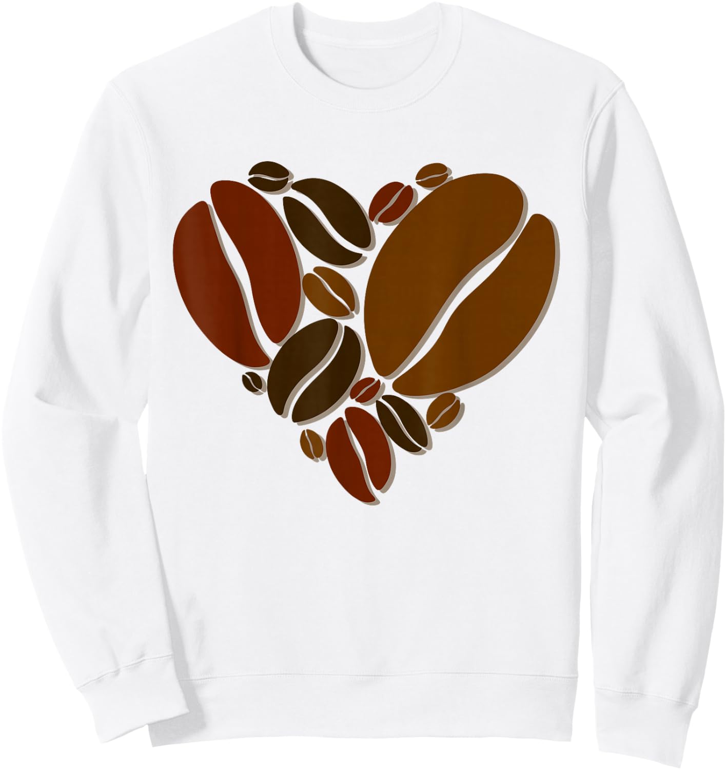 Aesthetic Coffee Bean Heart I Coffee Drinker I Coffee Sweatshirt - Sweatshirt | White