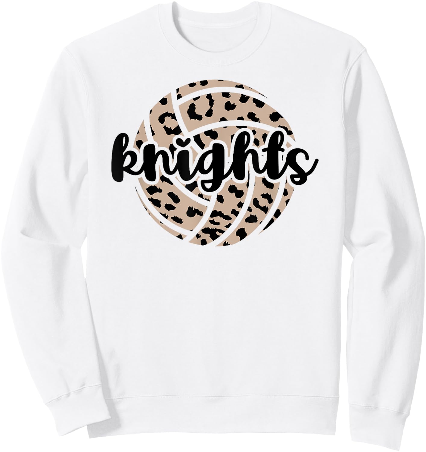 Knights Volleyball Team Cheetah Mascot School Spirit Game Sweatshirt - Sweatshirt | White