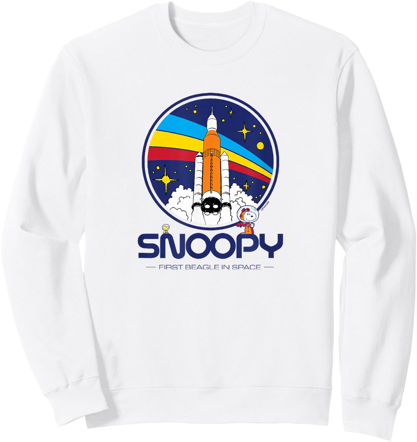 Peanuts - Snoopy First Beagle In Space Rocket Shuttle Sweatshirt - Sweatshirt | White