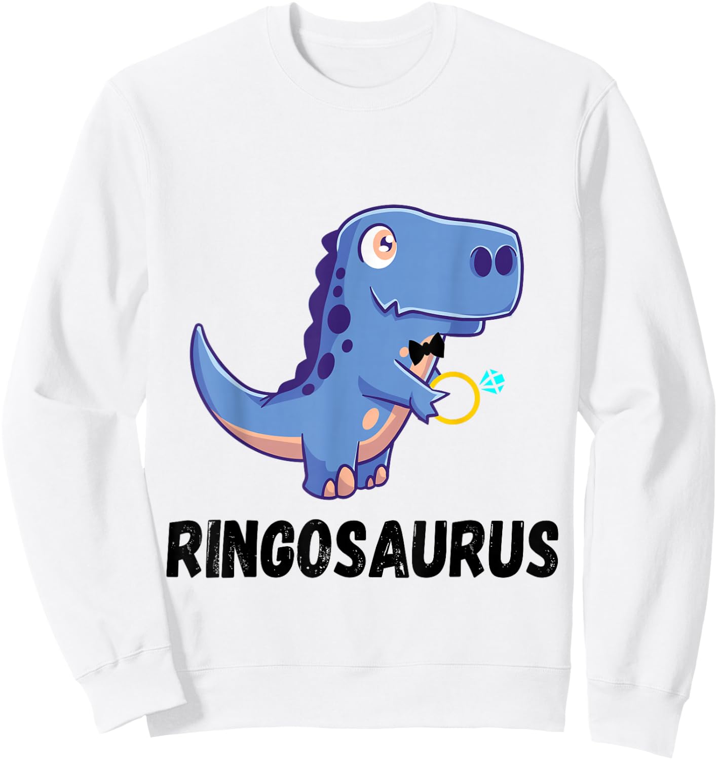Cute Dinosaur Ring Bearer Ring Dino Wedding Party Security Sweatshirt - Sweatshirt | White