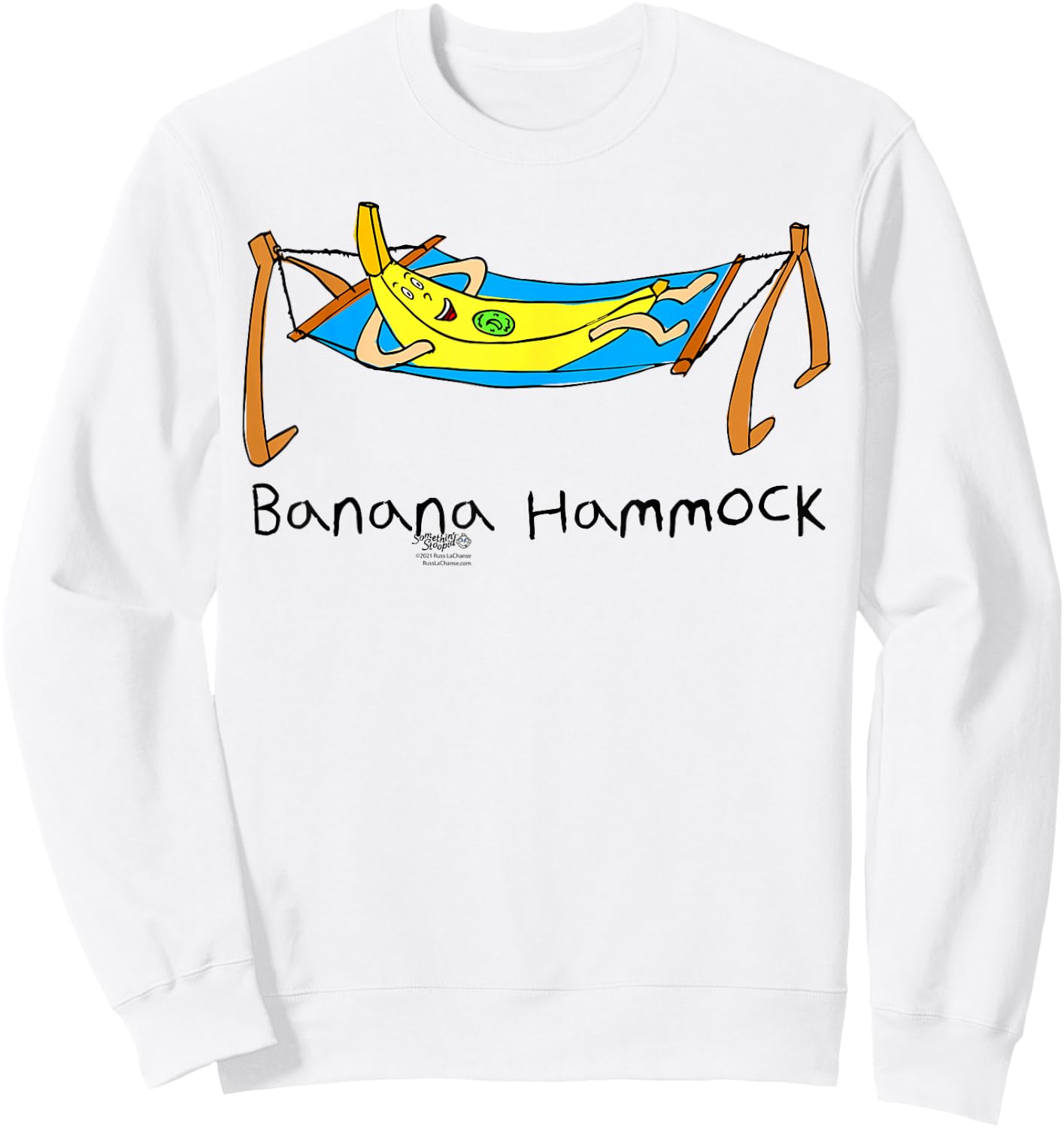 Banana Hammock Funny Dad Joke Word Design Sweatshirt - Sweatshirt | White
