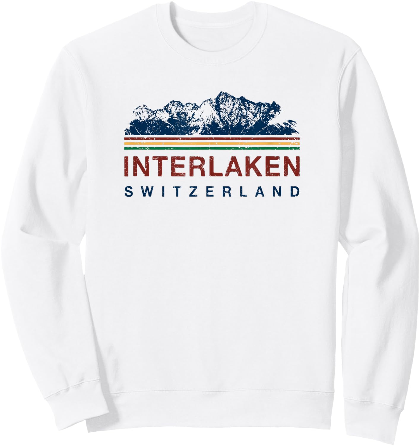 Switzerland Interlaken Swiss Mountain Climbing Retro Sweatshirt - Sweatshirt | White