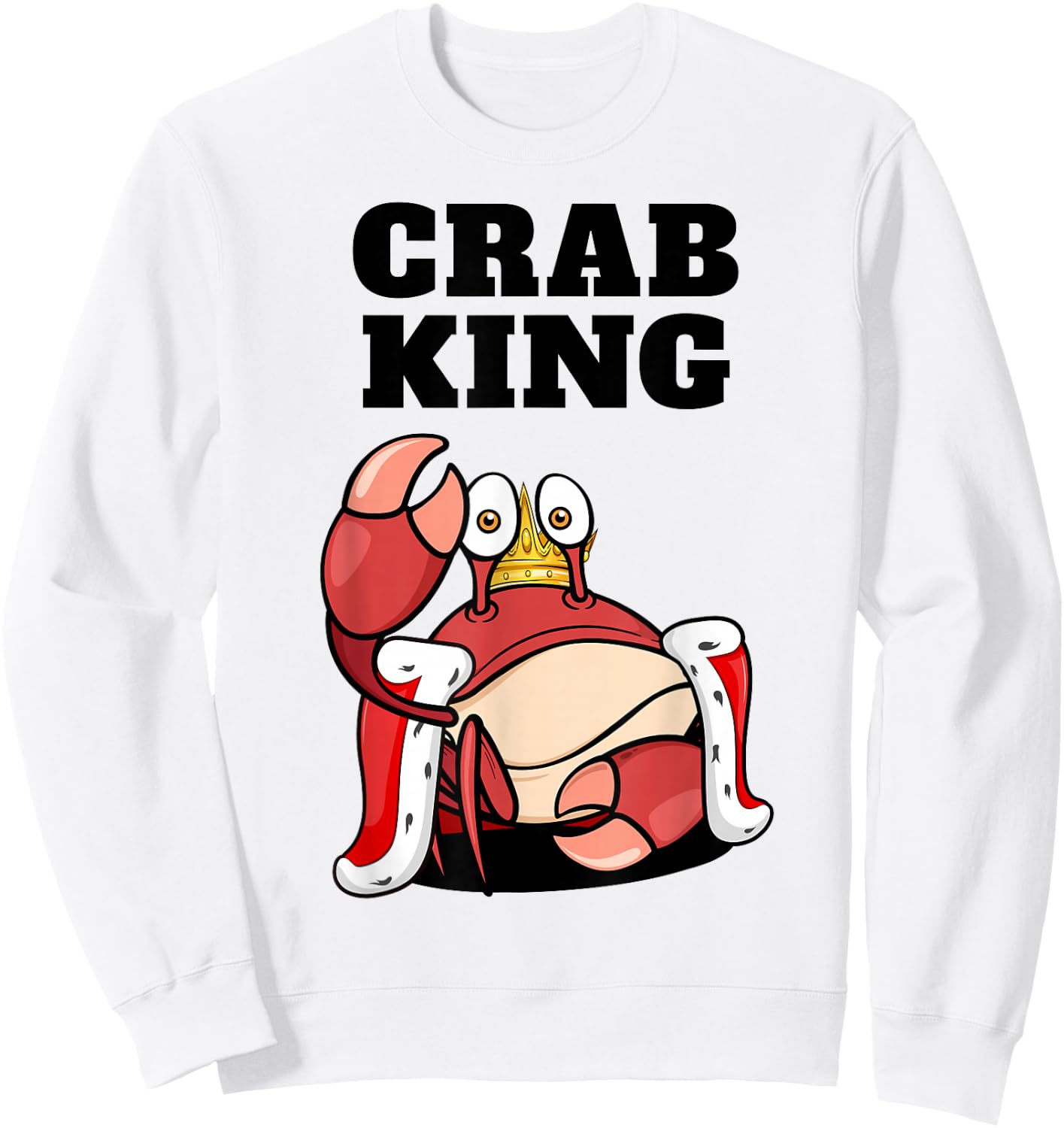 Crab Shirts for Boys | Crab King | Boys Crab Sweatshirt - Sweatshirt | White