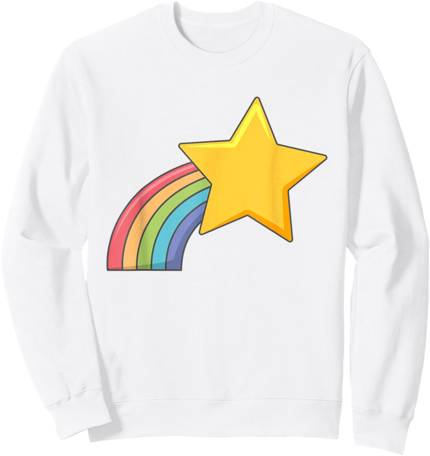 Shooting Rainbow Star Sweatshirt - Sweatshirt | White