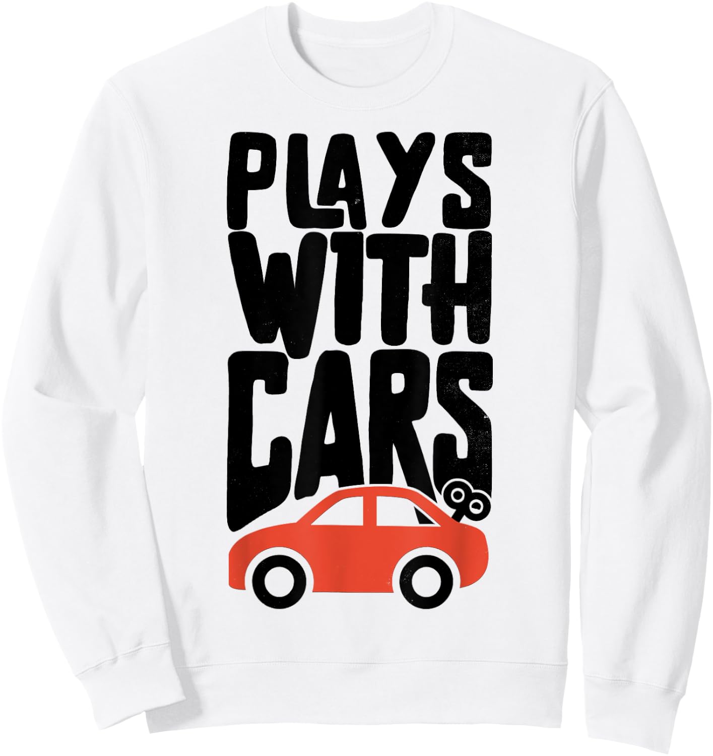 Plays With Cars Father And Son Matching Sweatshirt - Sweatshirt | White