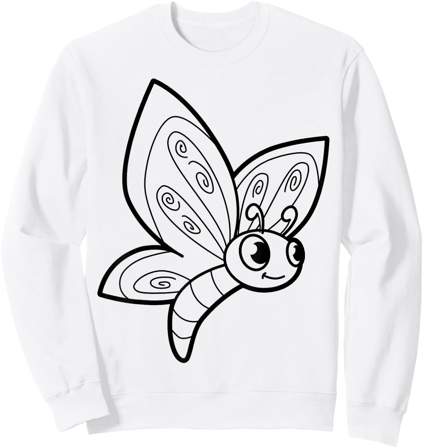 Cute butterfly to paint and color in for children Sweatshirt - Sweatshirt | White