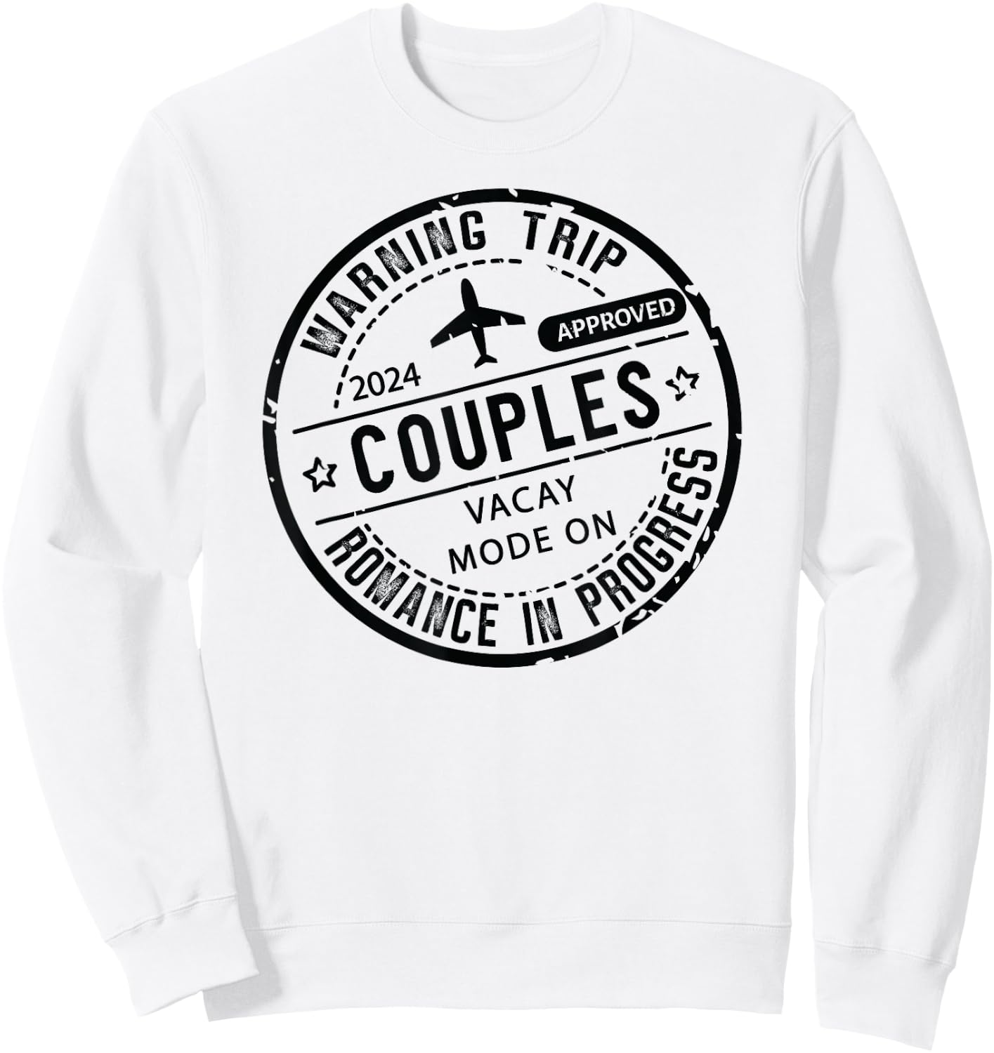 2024 couples Trip in Progress of Romantic Baecation Matching Sweatshirt - Sweatshirt | White