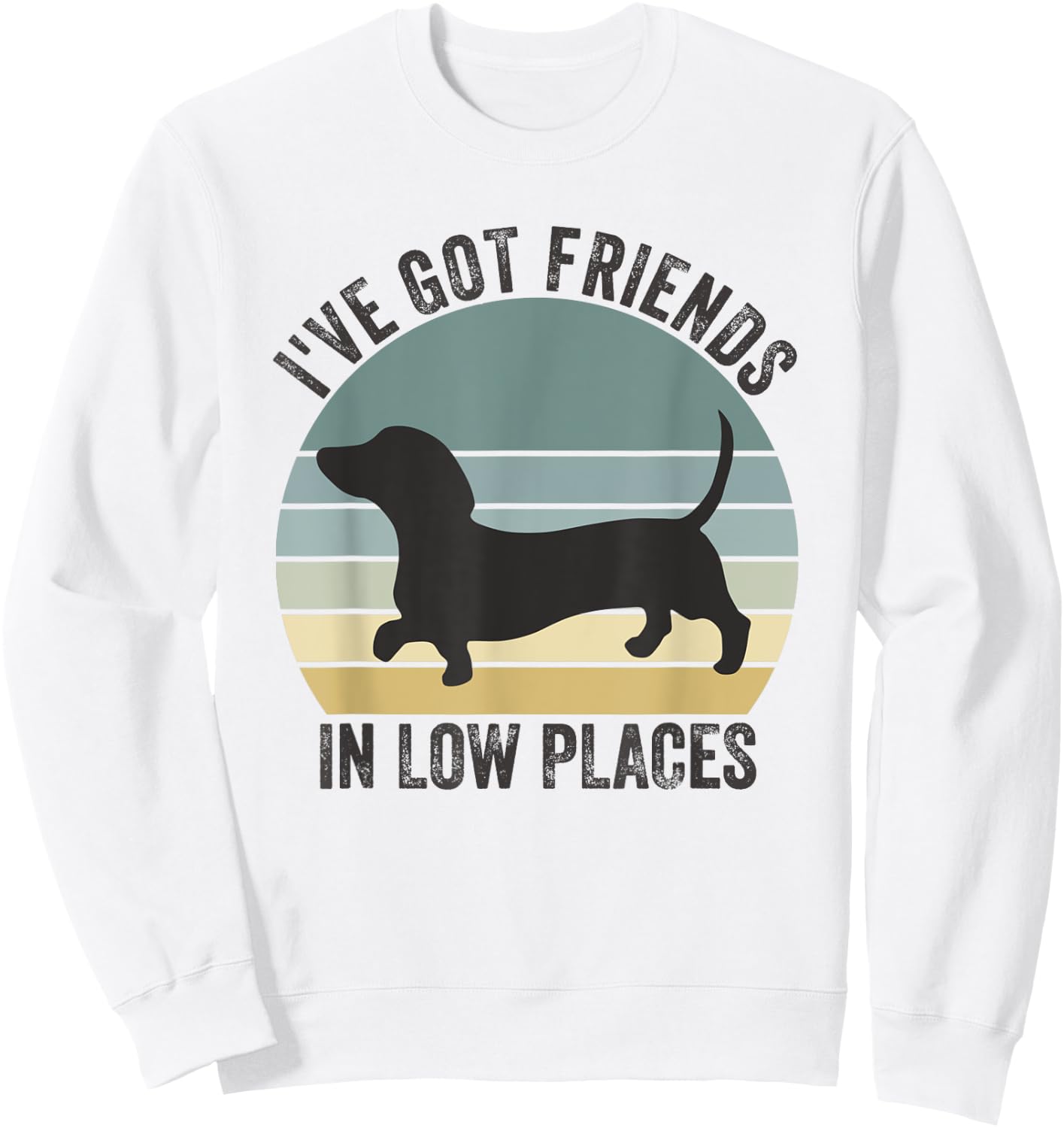 Dachshund I've Got Friends In Low Places Dog Sweatshirt - Sweatshirt | White