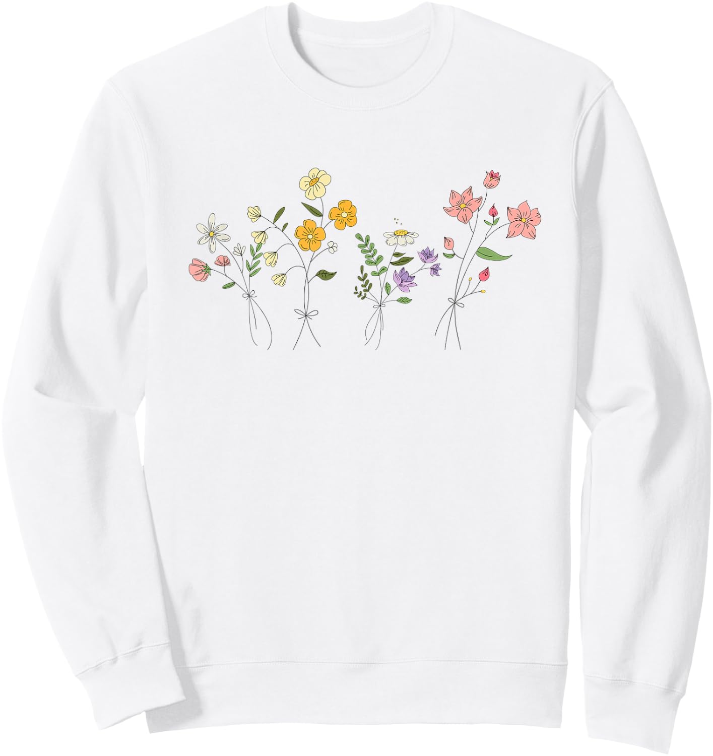 Vintage Inspired Botanical Flower Gardener Naturalist Flower Sweatshirt - Sweatshirt | White