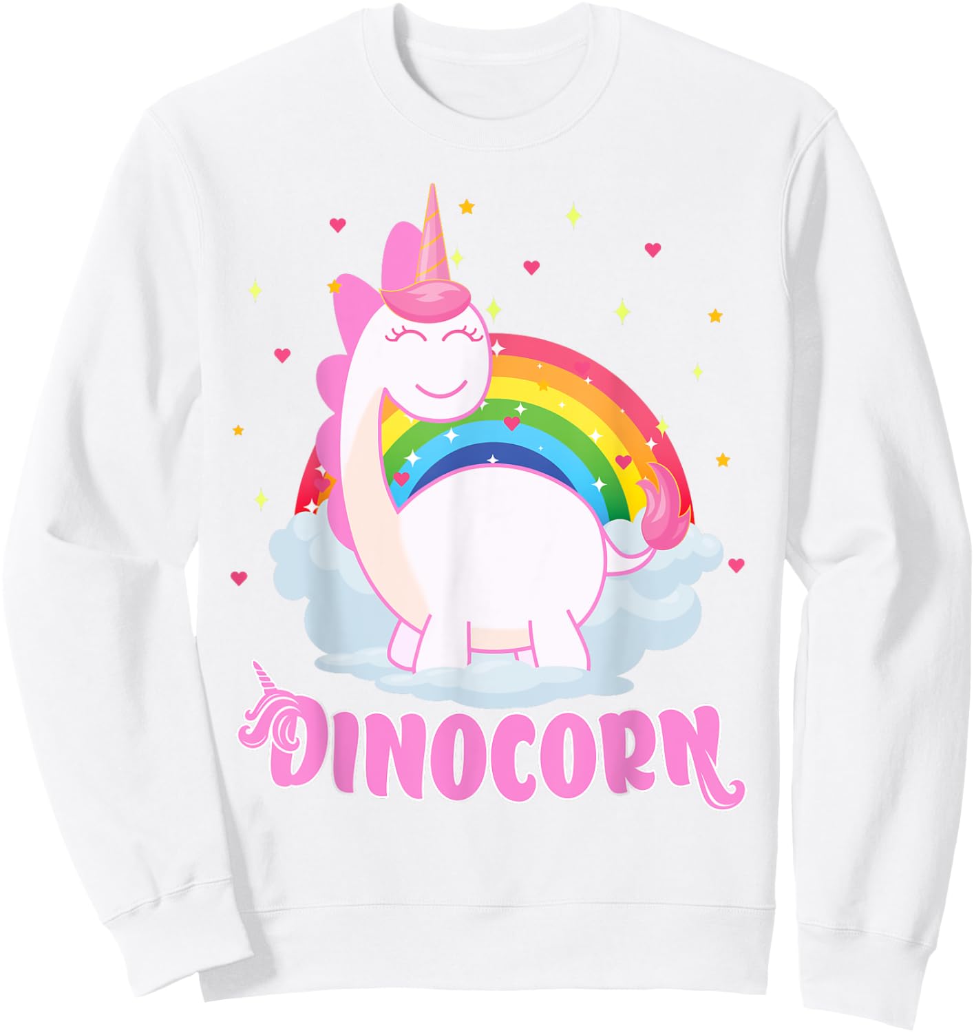 Cool Dinocorn Gift Unicorn and Dinosaur Lover Boys Girls Sweatshirt - Sweatshirt | White