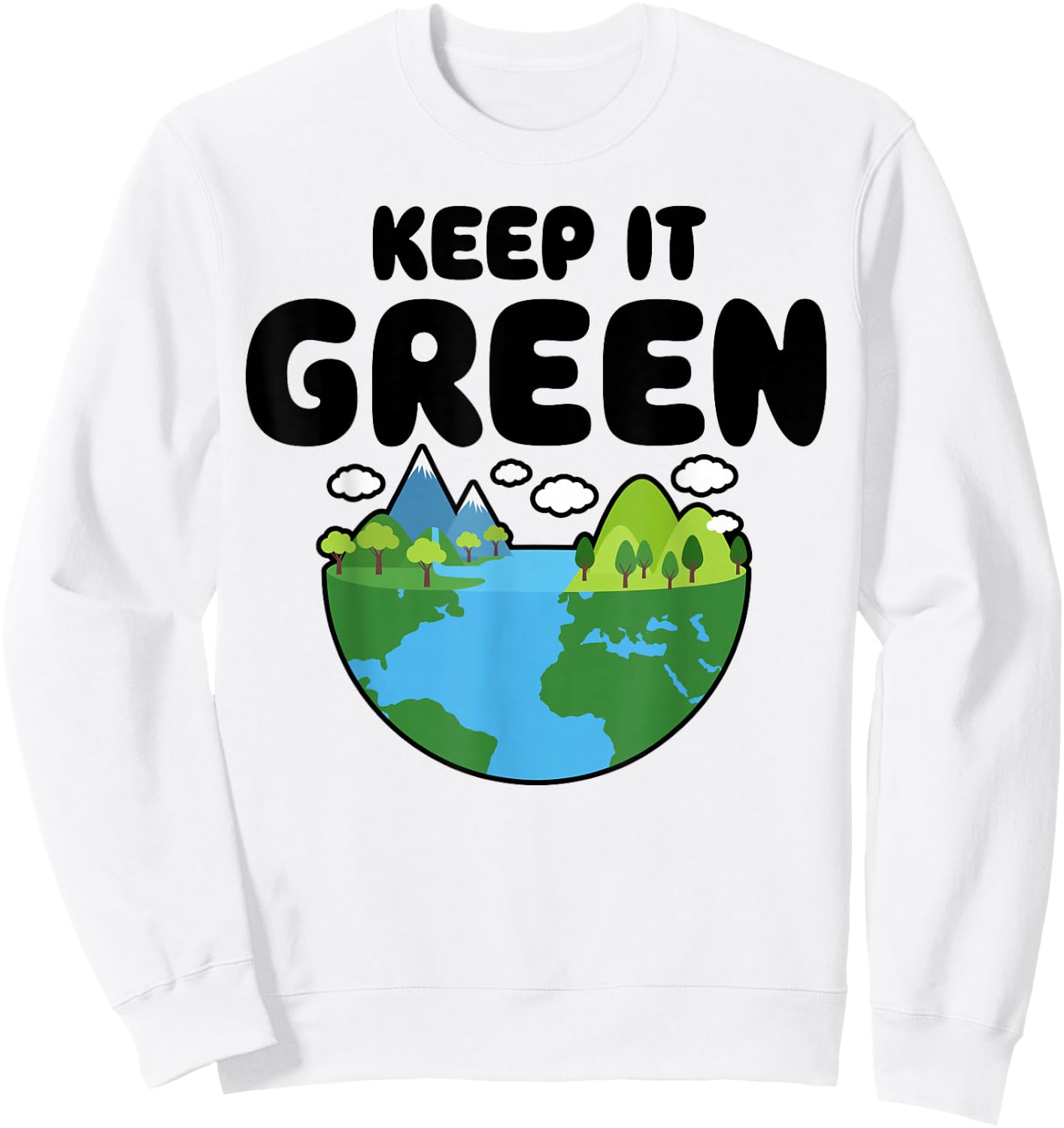 Keep It Green Earth Day Planet Environmental Awareness Retro Sweatshirt - Sweatshirt | White