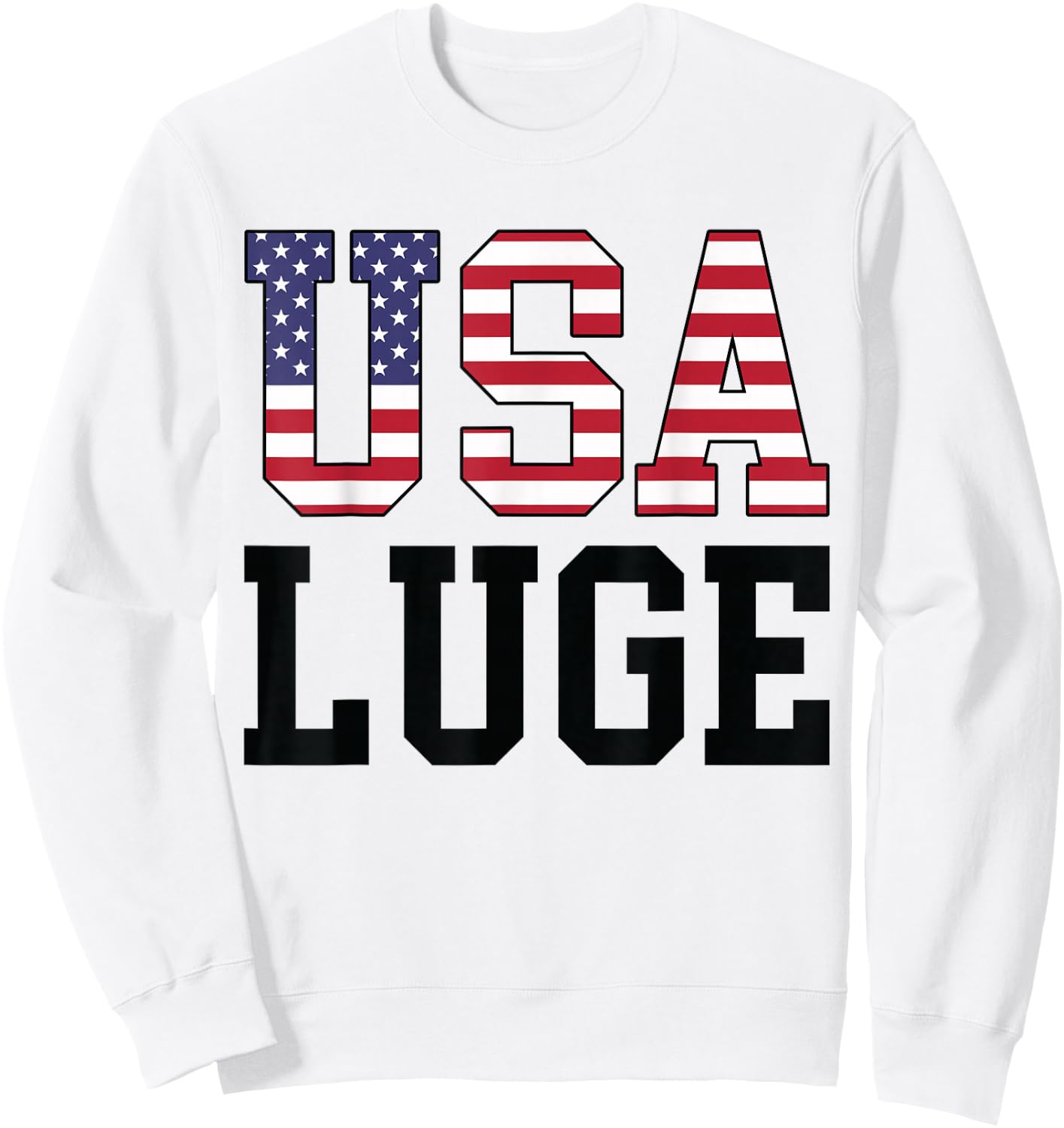USA Flag Luge Rider - American USA Luge Sweatshirt - Sweatshirt | White