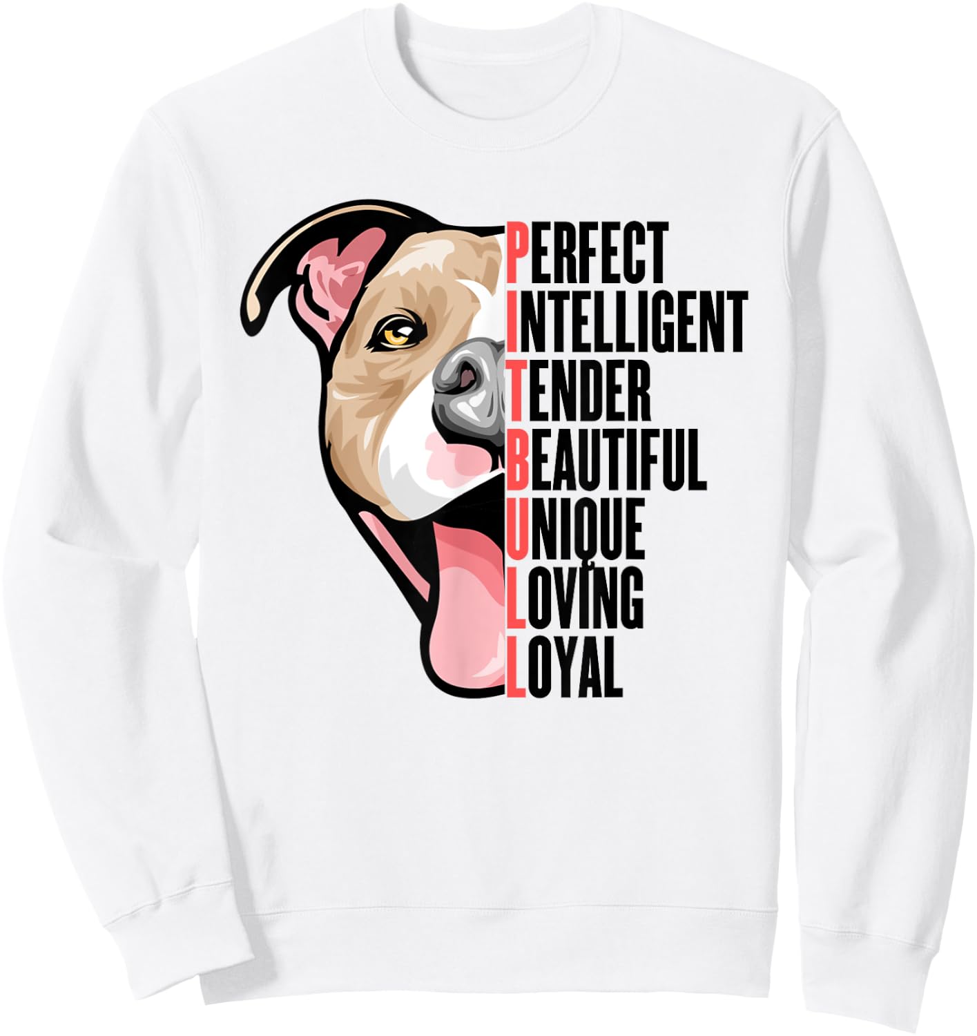 PABLO'S PAW PRINTS Pitbull Proud Pitbull Owners -Adults Kids Grey Small Sweatshirt - Sweatshirt | White