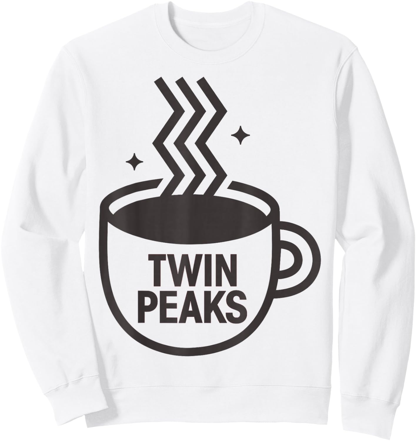 Twin Peaks Lodge Cup Of Coffee Graphic Sweatshirt - Sweatshirt | White