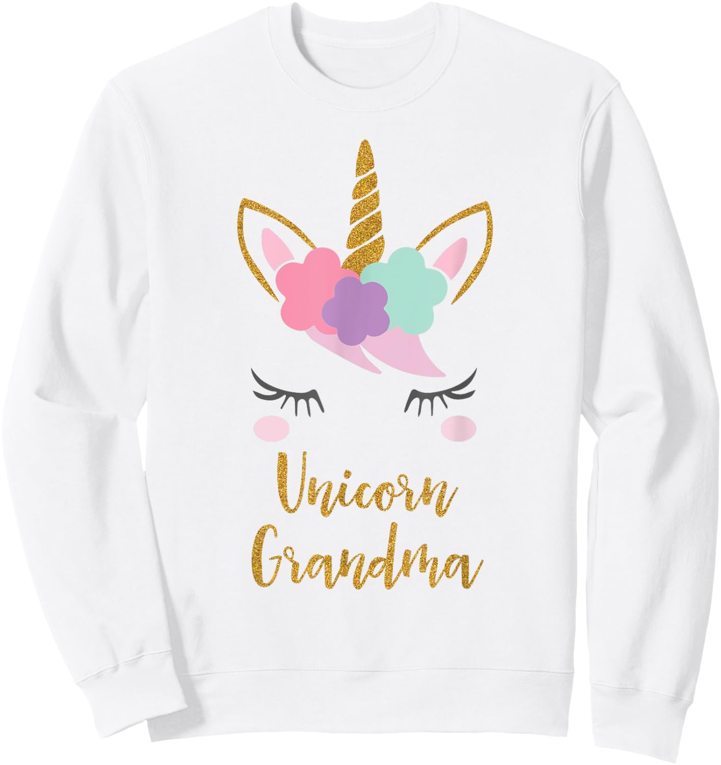 Unicorn Grandma Shirt, Grandma of the Birthday Girl Gift Sweatshirt - Sweatshirt | White