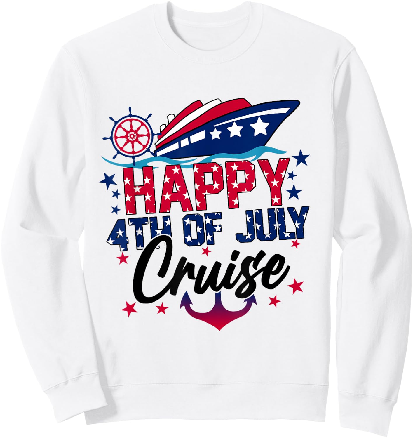 Happy 4th Of July Cruise Patriotic American Cruising Men Sweatshirt - Sweatshirt | White