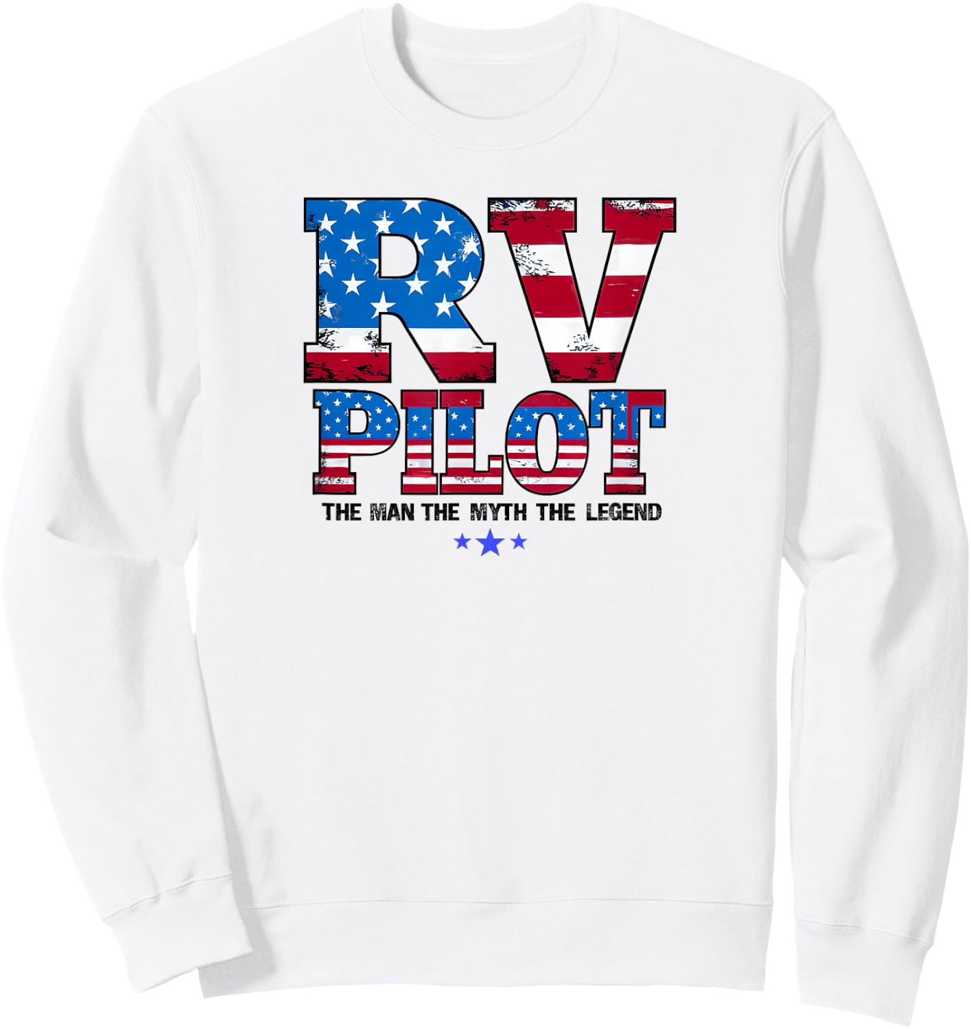 Patriotic RV Pilot | American Flag RV Driver Gift Sweatshirt - Sweatshirt | White