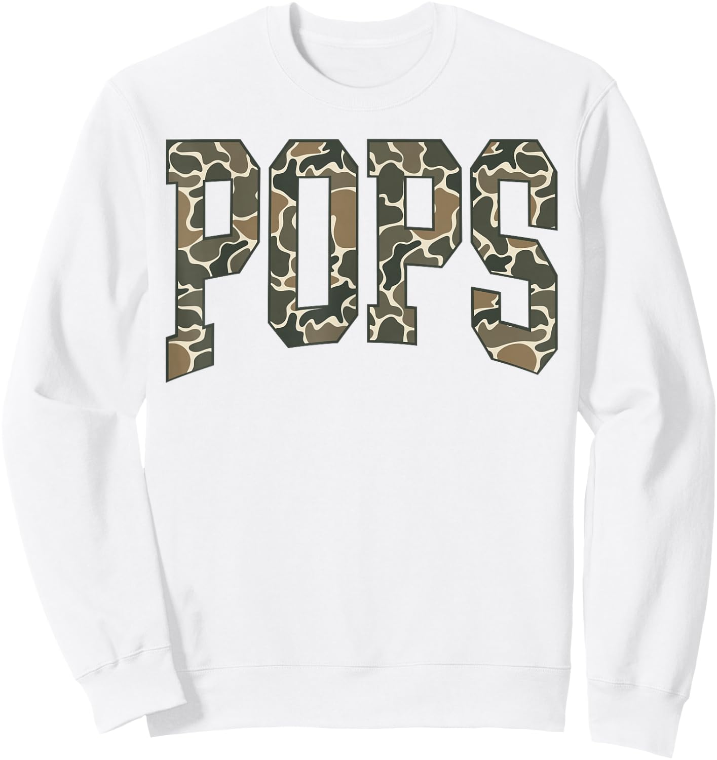 Pops Camo Camouflage Father's Day Grandfather Sweatshirt - Sweatshirt | White