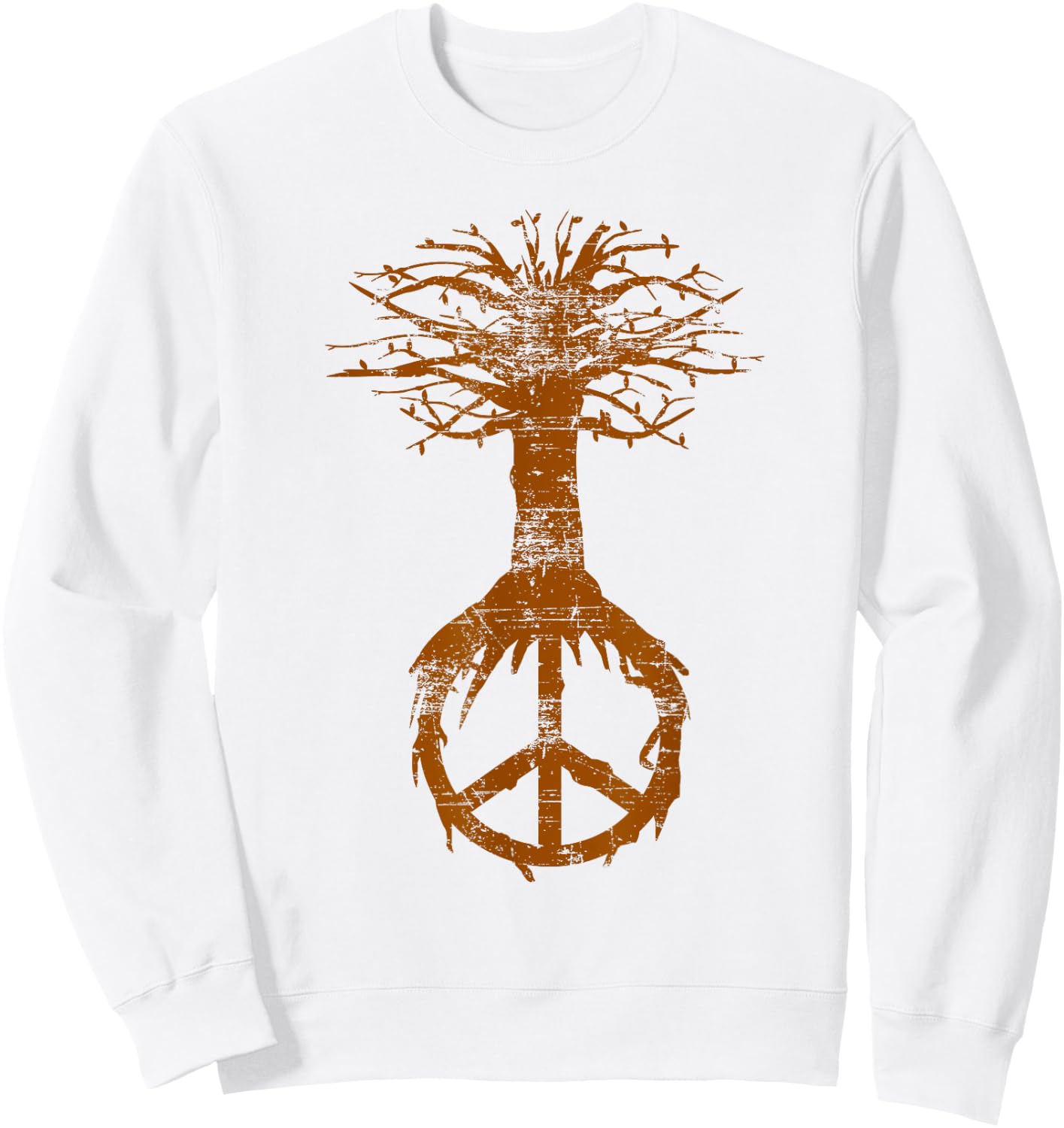 Hippie Tree Peace Sign Shirt | Cute Nature Lovers Gift Sweatshirt - Sweatshirt | White