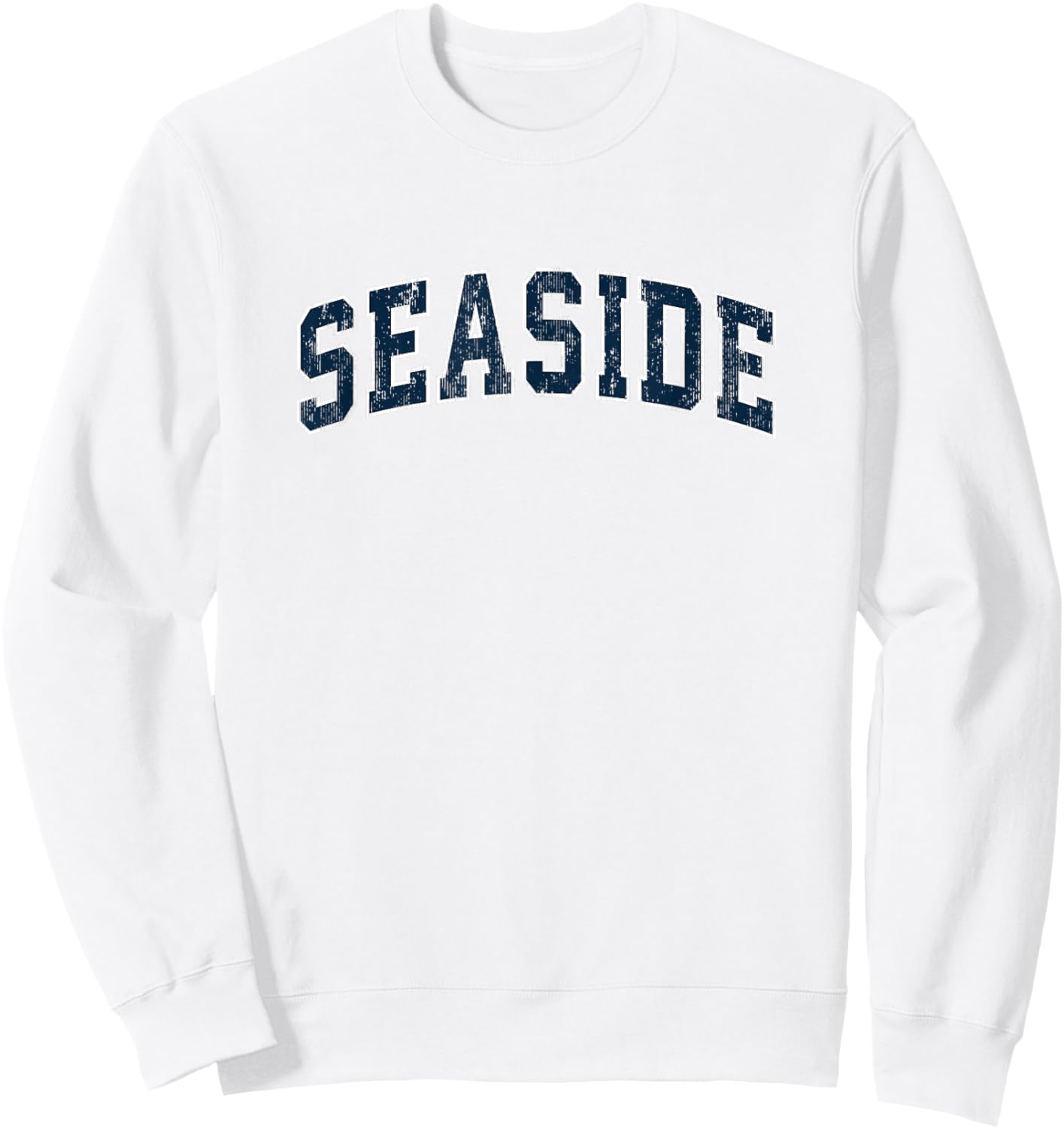 Seaside California CA Vintage Sports Design Navy Design Sweatshirt - Sweatshirt | White