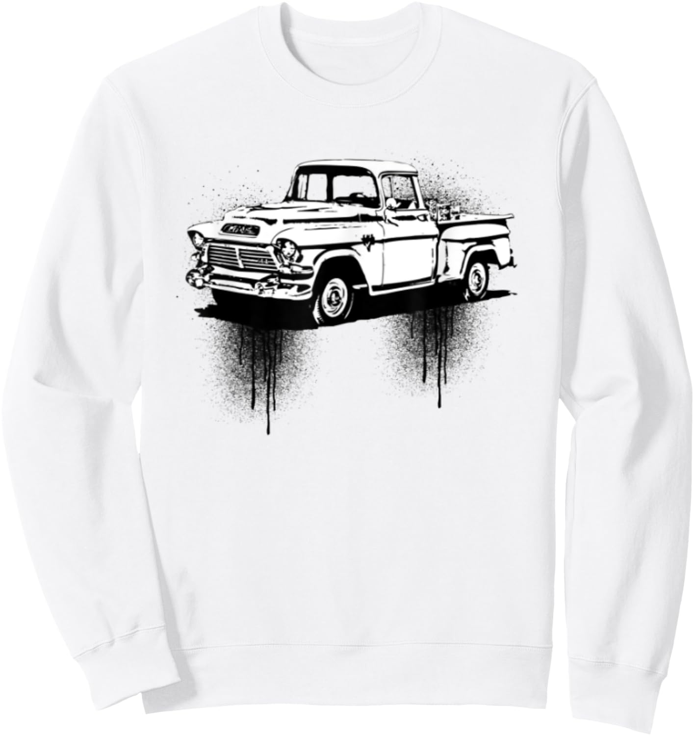 Vintage Retro Antique Farm Pick Up Truck Sweatshirt - Sweatshirt | White