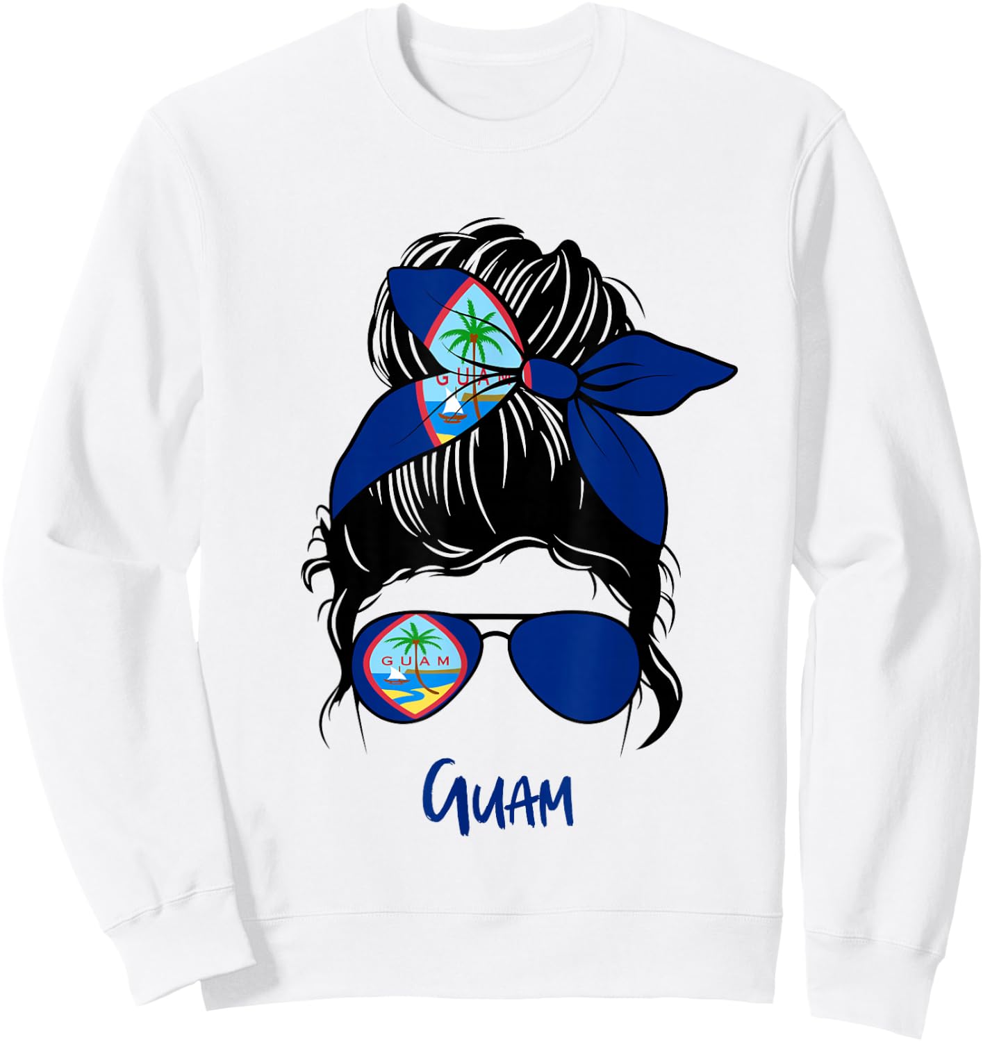 Guamanian Girl Guam girl Guaman woman flag Sweatshirt - Sweatshirt | White
