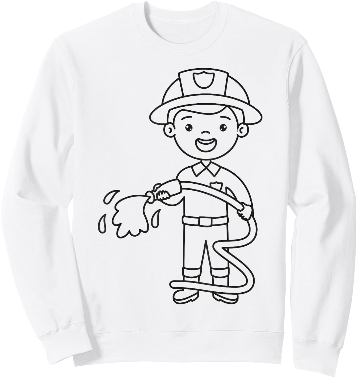 Fireman to paint & color for kids Firefighter Sweatshirt - Sweatshirt | White