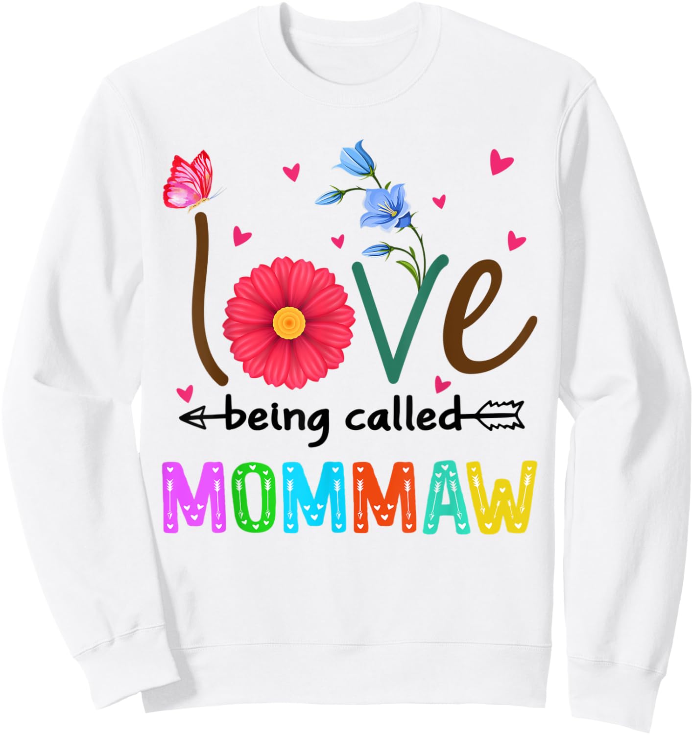 I Love Being Called Mommaw Floral Design Funny Mommaw Sweatshirt - Sweatshirt | White