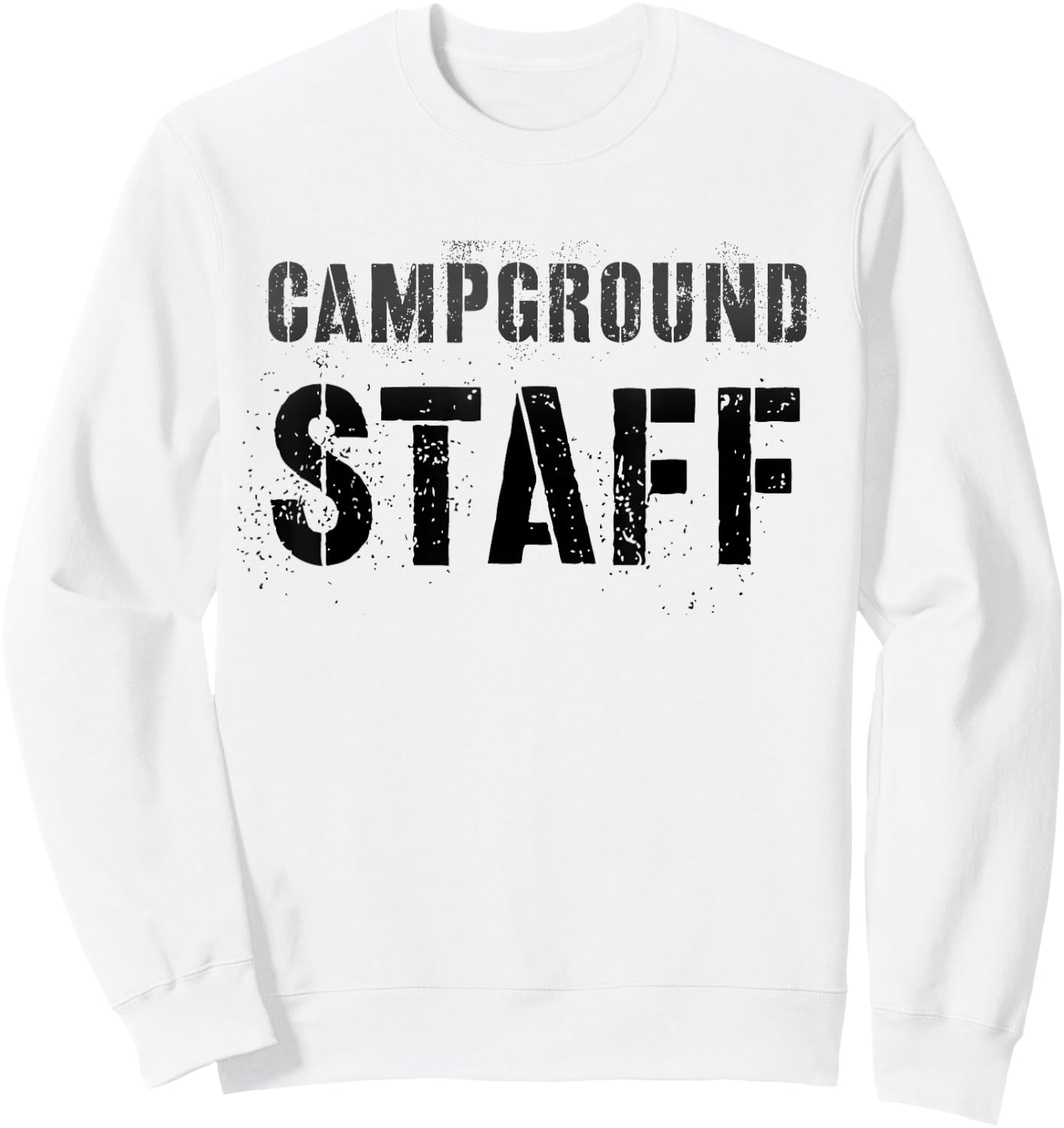 Vintage CAMPGROUND STAFF Summer Camp Host Counselor Team Sweatshirt - Sweatshirt | White