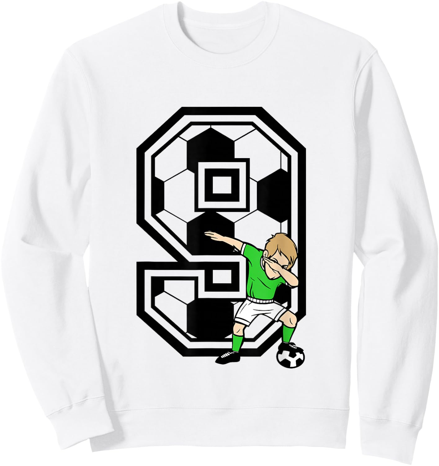 9 Year Old Boy Soccer Player 9th Birthday Kids Sweatshirt - Sweatshirt | White