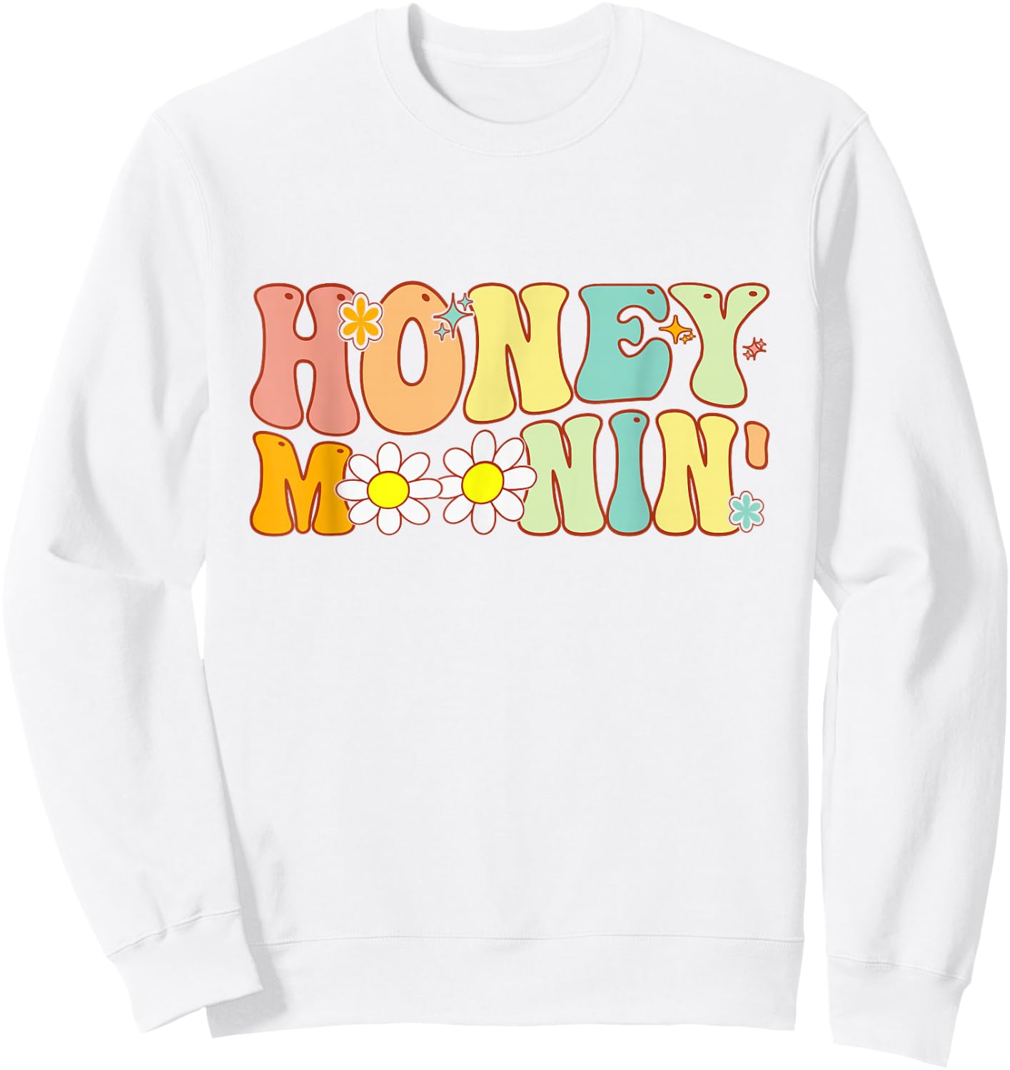 Groovy Honeymoonin Bride Bridal Shower To Honeymoon Vacation Sweatshirt - Sweatshirt | White