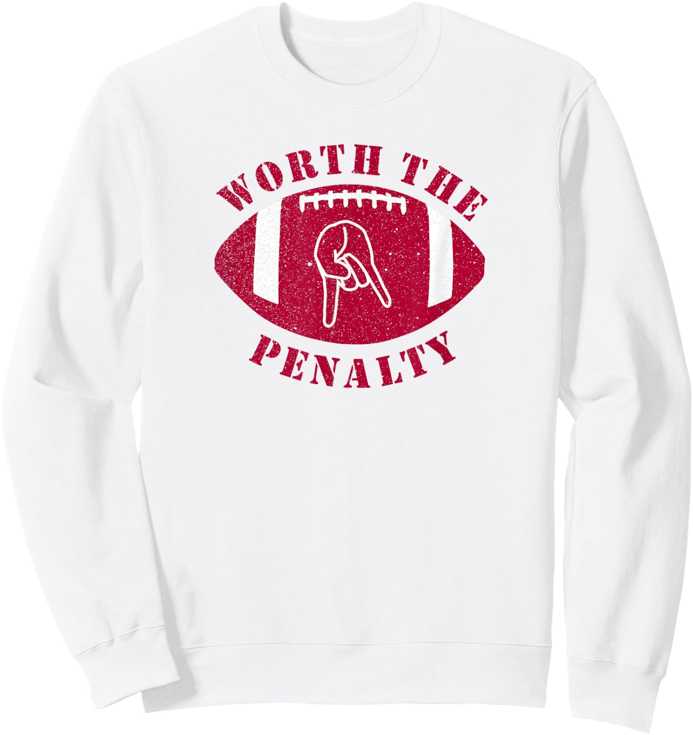 Horns Down Worth The Penalty Oklahoma Texas Red River Sweatshirt - Sweatshirt | White