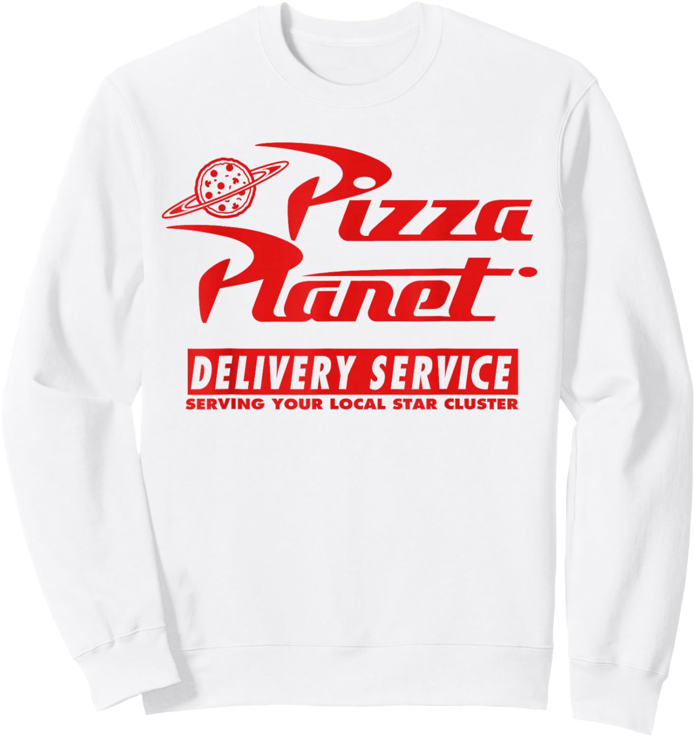 Disney Pixar Toy Story Pizza Planet Delivery Service White Sweatshirt - Sweatshirt | White