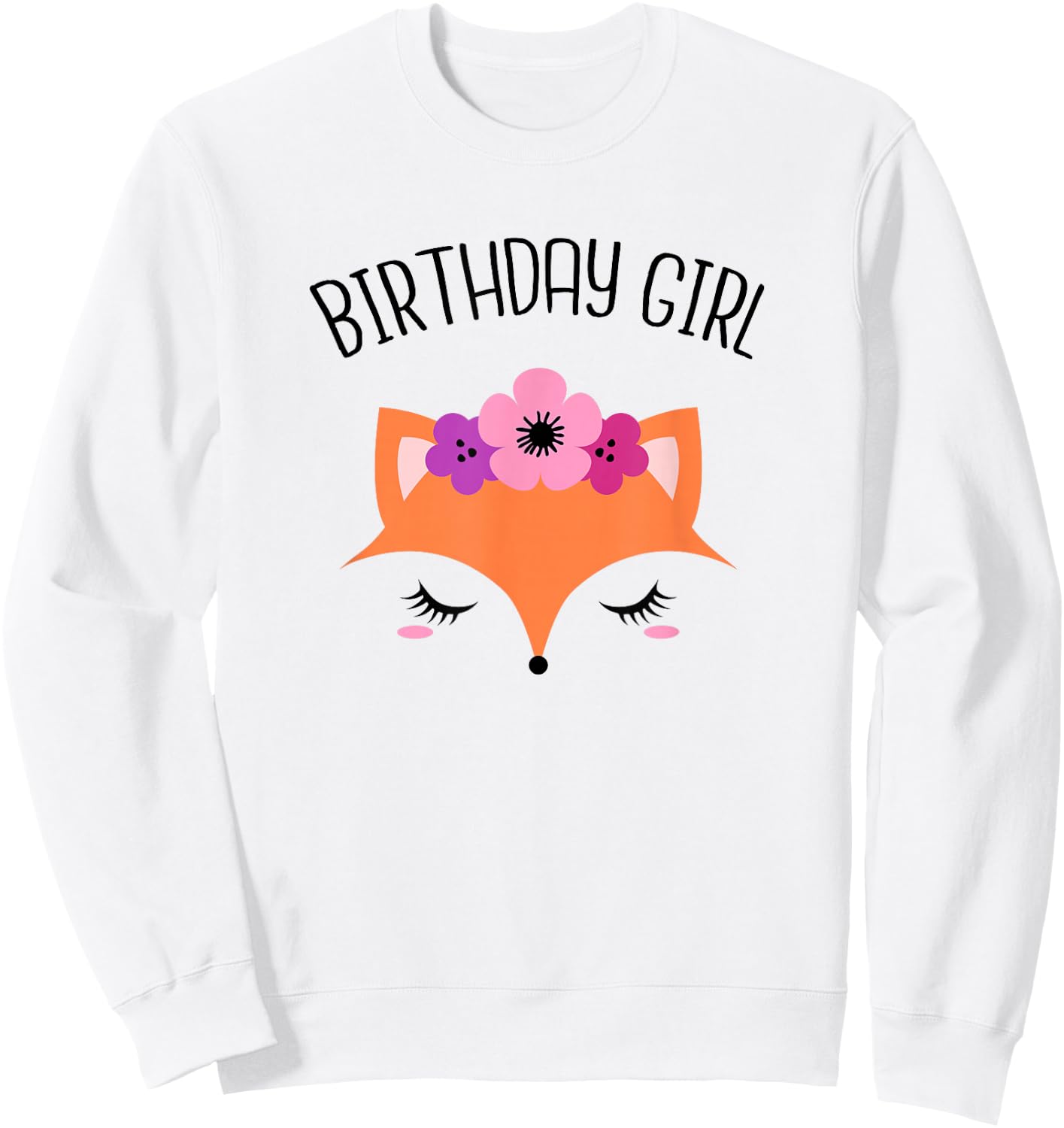 Fox Birthday Girl Shirt Fox Theme Birthday Party Sweatshirt - Sweatshirt | White
