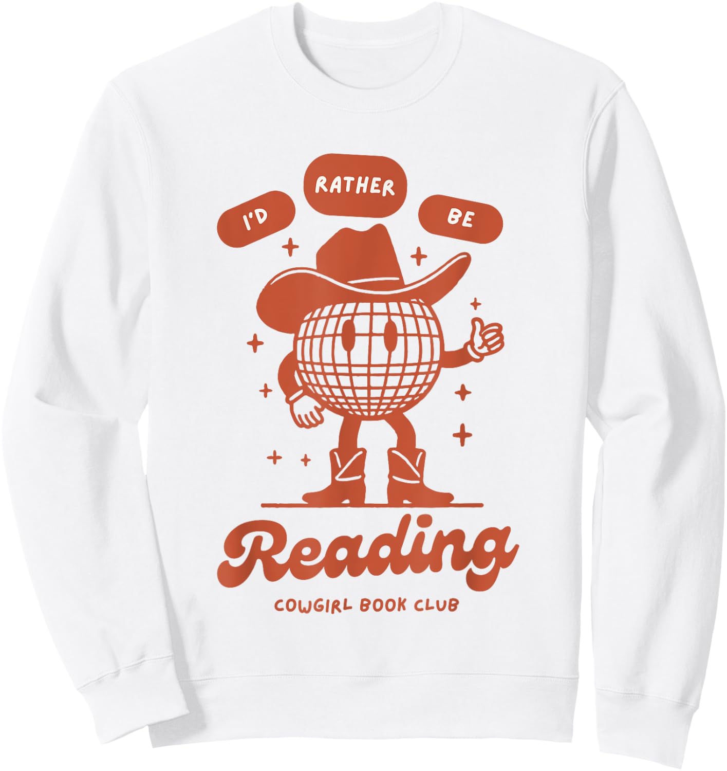 Western cowgirl reading book lover read librarian teacher Sweatshirt - Sweatshirt | White