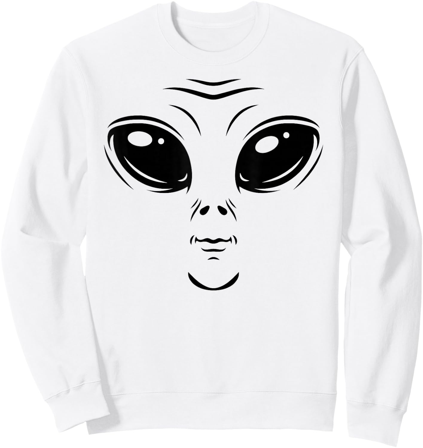 Alien Costume Cosmic Green Alien Face Halloween Costume Sweatshirt - Sweatshirt | White