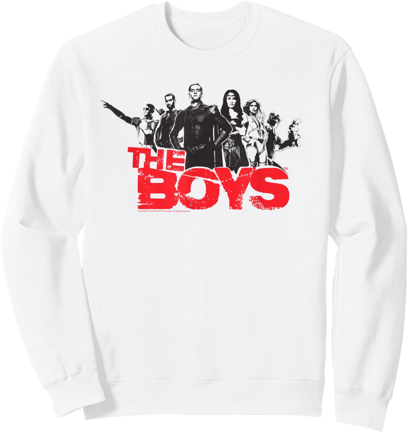 The Boys Hero Cutouts Superhero TV Show Sweatshirt - Sweatshirt | White