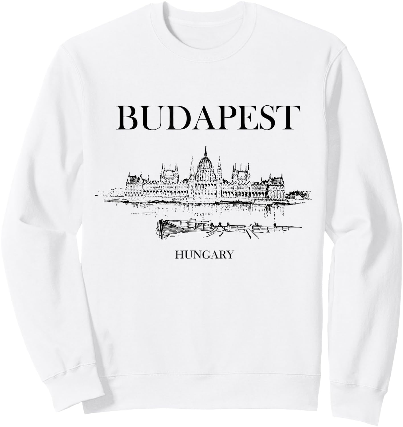 Budapest Hungary Vintage Souvenir Sweatshirt - Sweatshirt | White