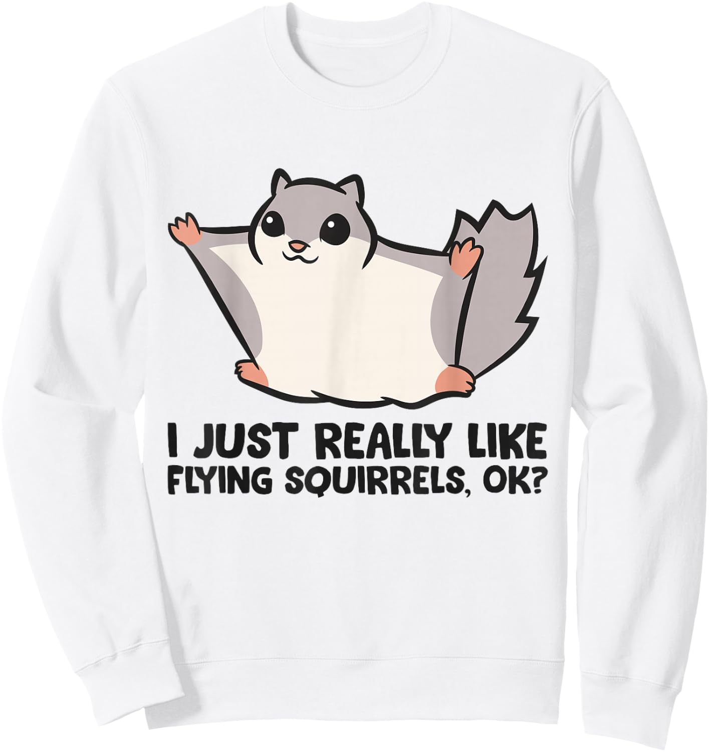 I Just Really Like Flying Squirrels Ok Cute Flying Squirrel Sweatshirt - Sweatshirt | White