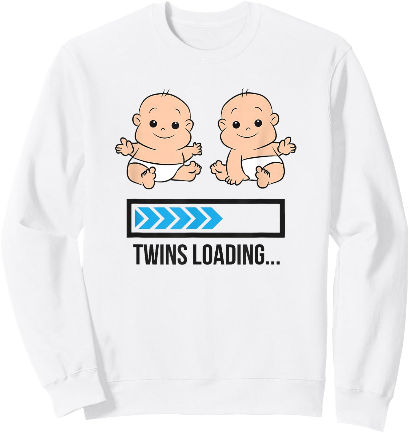 Mom Of Twin Pregnancy Twins Loading Pregnant With Twins Sweatshirt - Sweatshirt | White