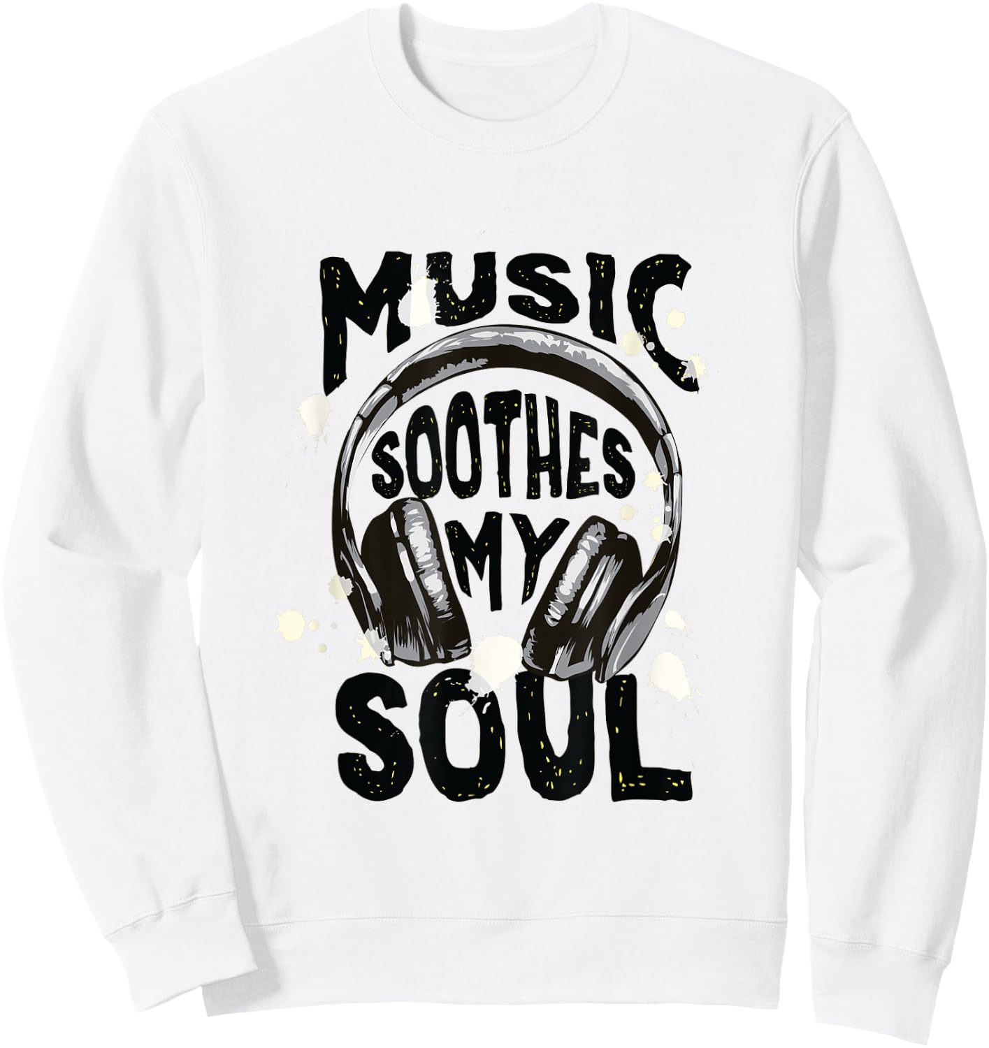 Music Soothes My Soul Short Sleeve Sweatshirt - Sweatshirt | White