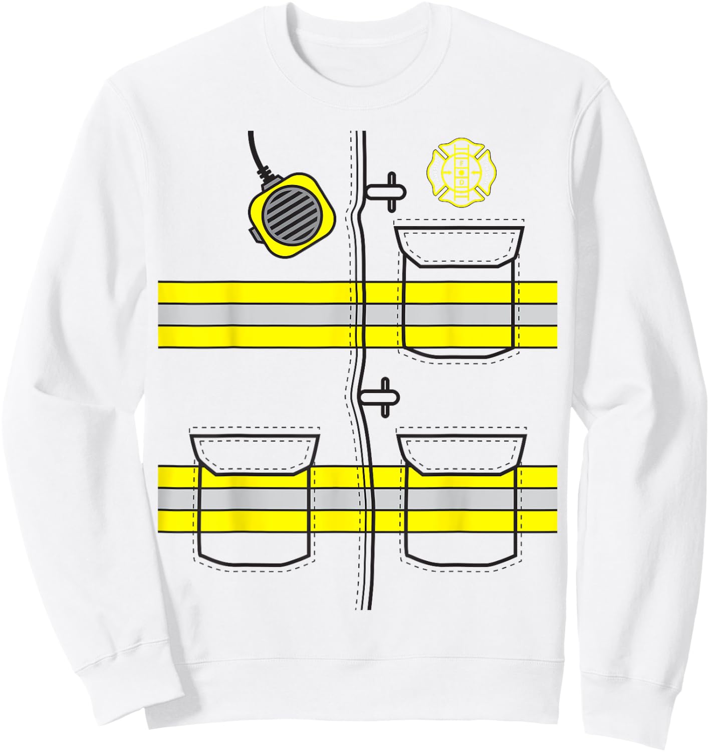 Firefighter Costume DIY Halloween Costume Sweatshirt - Sweatshirt | White