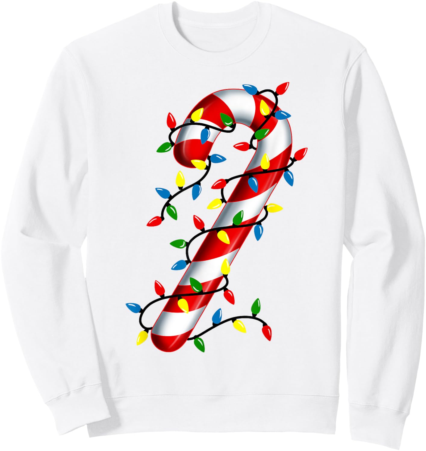 Candy Cane Christmas Lights Blue Green Red and White Costume Sweatshirt - Sweatshirt | White
